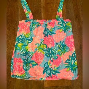 Lilly Pulitzer Jia Top L ruffle top tank top super cute